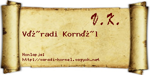 Váradi Kornél névjegykártya