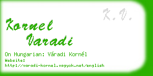 kornel varadi business card