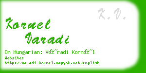 kornel varadi business card